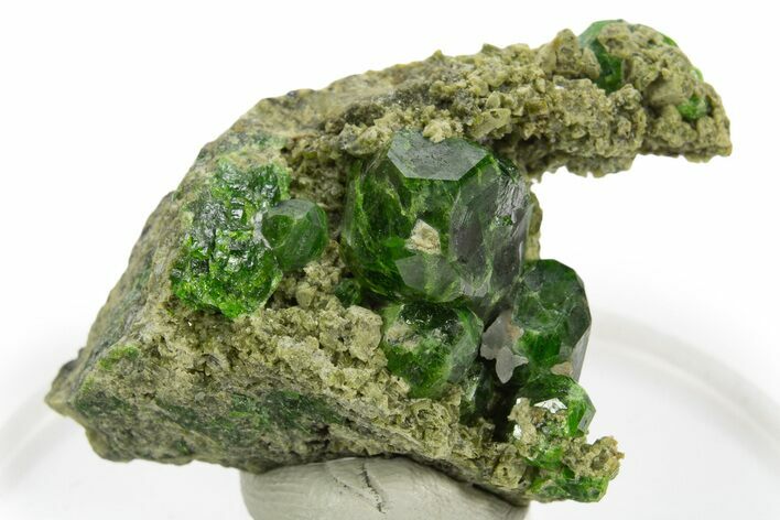 Lustrous Rich-Green Demantoid Garnets on Matrix - Iran #337056